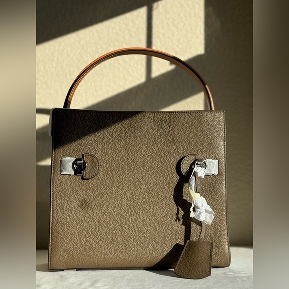 TORY BURCH SMALL LEE RADZIWILL PEBBLED DOUBLE BAG - Picture 5 of 9